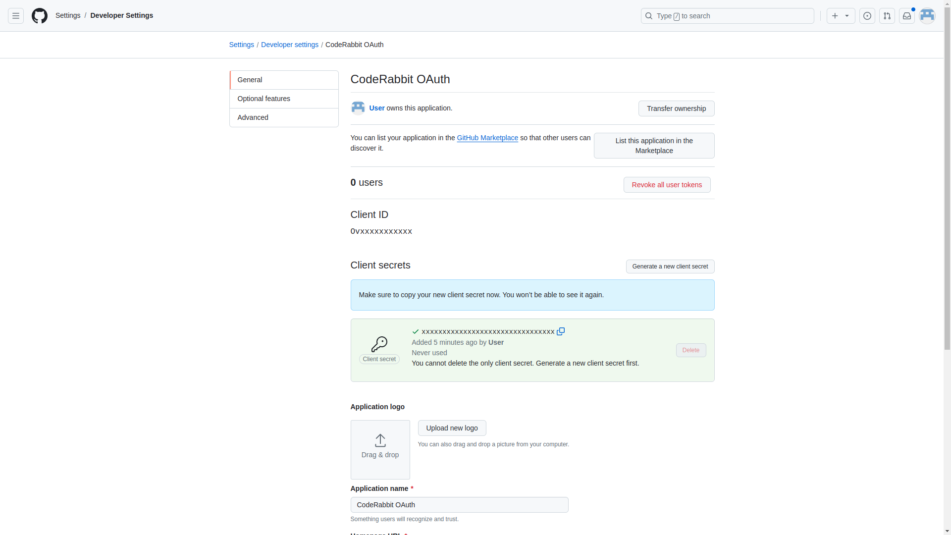 GitHub OAuth Client ID & Secret