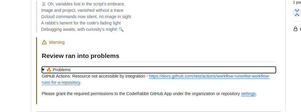 Permission warning example